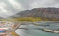 Beautiful aerial view of Olafsfjordur landscape in summer season, Iceland