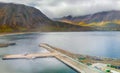 Beautiful aerial view of Olafsfjordur landscape in summer season, Iceland