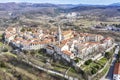 Beautiful aerial view of old Town Buzet, Istria, Croatia Royalty Free Stock Photo