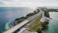 Beautiful aerial view of Overseas Highway Bridge, Florida Royalty Free Stock Photo