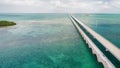 Beautiful aerial view of Overseas Highway Bridge, Florida Royalty Free Stock Photo