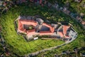 Beautiful aerial view of Palanok Castle in Mukachevo , Ukraine Royalty Free Stock Photo