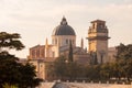 Beautiful aerial view panorama city bridge sunset Verona Italy