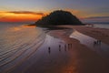 Beautiful aerial view of Pantai beach in Kudat, Malaysia