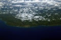 Aerial view from the plane over Punta Cana, Dominican Republic. Royalty Free Stock Photo