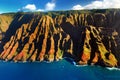 Beautiful aerial view of spectacular Na Pali coast, Kauai Royalty Free Stock Photo