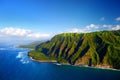 Beautiful aerial view of spectacular Na Pali coast, Kauai Royalty Free Stock Photo