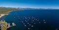 Beautiful aerial view of the Tahoe lake from above in California, USA. Royalty Free Stock Photo