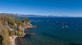 Beautiful aerial view of the Tahoe lake from above in California, USA. Royalty Free Stock Photo