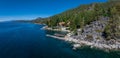 Beautiful aerial view of the Tahoe lake from above in California, USA. Royalty Free Stock Photo