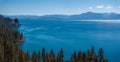 Beautiful aerial view of the Tahoe lake from above in California, USA. Royalty Free Stock Photo
