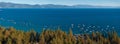 Beautiful aerial view of the Tahoe lake from above in California, USA. Royalty Free Stock Photo