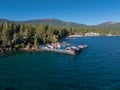 Beautiful aerial view of the Tahoe lake from above in California, USA. Royalty Free Stock Photo