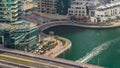 Beautiful aerial view timelapse of Dubai Marina at day time in Dubai, UAE Royalty Free Stock Photo
