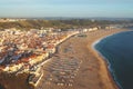 Beautiful aerial view on town Nazare in Portugal.