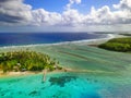 Beautiful aerial view of a tropical atoll in the Marshall Islands Royalty Free Stock Photo