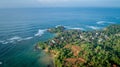 aerial view of tropical coastline and fisherman village Royalty Free Stock Photo