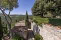 Beautiful aerial view of a typical Tuscan village of Chianti, with stone houses, Tuscany, Italy Royalty Free Stock Photo