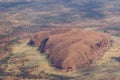 Beautiful aerial view of Uluru on a sunny day, Ayers Rock, Australia Royalty Free Stock Photo