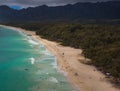 Beautiful aerial view of Waimanalo Beach Oahu Hawaii Royalty Free Stock Photo