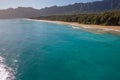 Beautiful Aerial View Tropical Waimanalo Beach Oahu Hawaii Royalty Free Stock Photo