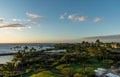 Beautiful aerial Waikoloa Beach vista at sunset, Big Island, Hawaii Royalty Free Stock Photo