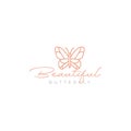 Beautiful aesthetic butterfly logo design