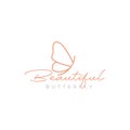 Beautiful aesthetic butterfly logo design