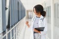 Beautiful african american female pediatric nurse in modern office