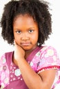 Beautiful african american girl with the hand resting on the cheek l