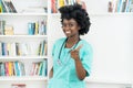 Beautiful african american medical student or young nurse Royalty Free Stock Photo