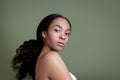 Beautiful african american woman looking at camera. Portrait of cheerful young woman with afro hairstyle. Beauty girl Royalty Free Stock Photo