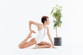 Beautiful african american young woman exercising and practicing yoga Royalty Free Stock Photo