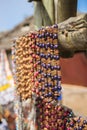 Beautiful African beaded necklaces at an open air market