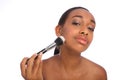 Beautiful African beautician make up powder brush