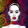 Beautiful African. Black woman. Vector illustration, fashion and style.