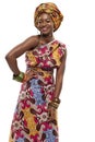 Beautiful African fashion model in traditional dress.