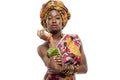 Beautiful African fashion model in traditional dress.