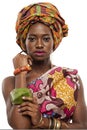 Beautiful African fashion model in traditional dress.