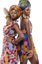 Beautiful African fashion modesl in traditional dress.