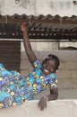 Beautiful African Girl Playing having Fun Outdoors Royalty Free Stock Photo