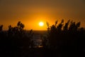 Beautiful African sunset over the ocean