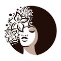 Beautiful african woman and beauty logo.