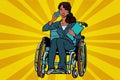 Beautiful African woman disabled businesswoman