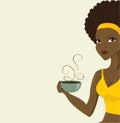 Beautiful african women with coffe