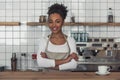 Afro American barista Royalty Free Stock Photo