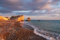 Beautiful afternoon view of the beach around Petra tou Romiou, also known as Aphrodite`s birthplace, in Paphos, Cyprus Royalty Free Stock Photo