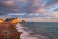 Beautiful afternoon view of the beach around Petra tou Romiou, also known as Aphrodite`s birthplace, in Paphos, Cyprus Royalty Free Stock Photo