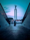 Beautiful afternoon at the West Irian Liberation Monument Park, Central Jakarta, Indonesia. Royalty Free Stock Photo