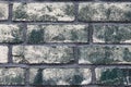 Beautiful aged and weathered blue brick wall surfaces in a close up view Royalty Free Stock Photo